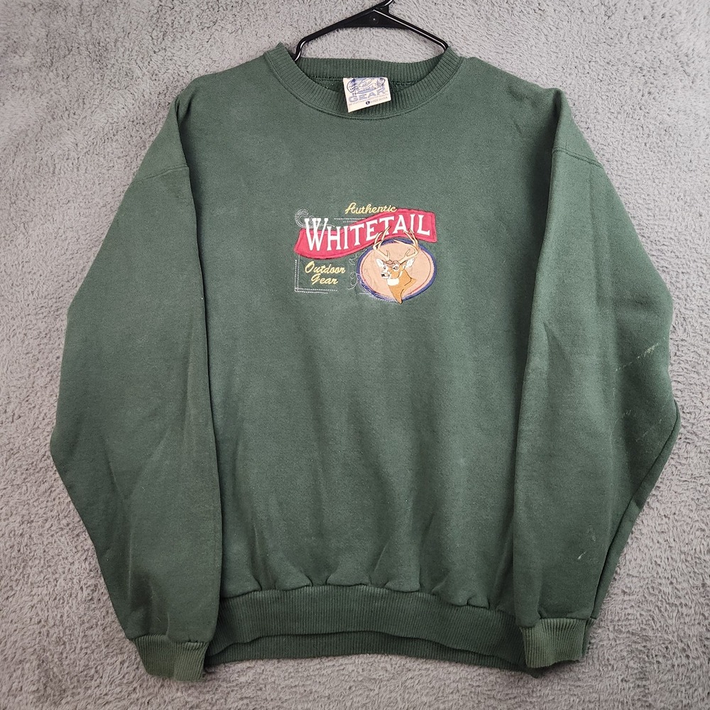 Vintage Whitetails Embroidered Deer Crewneck Sweatshirt Mens Large Outdoor Gear